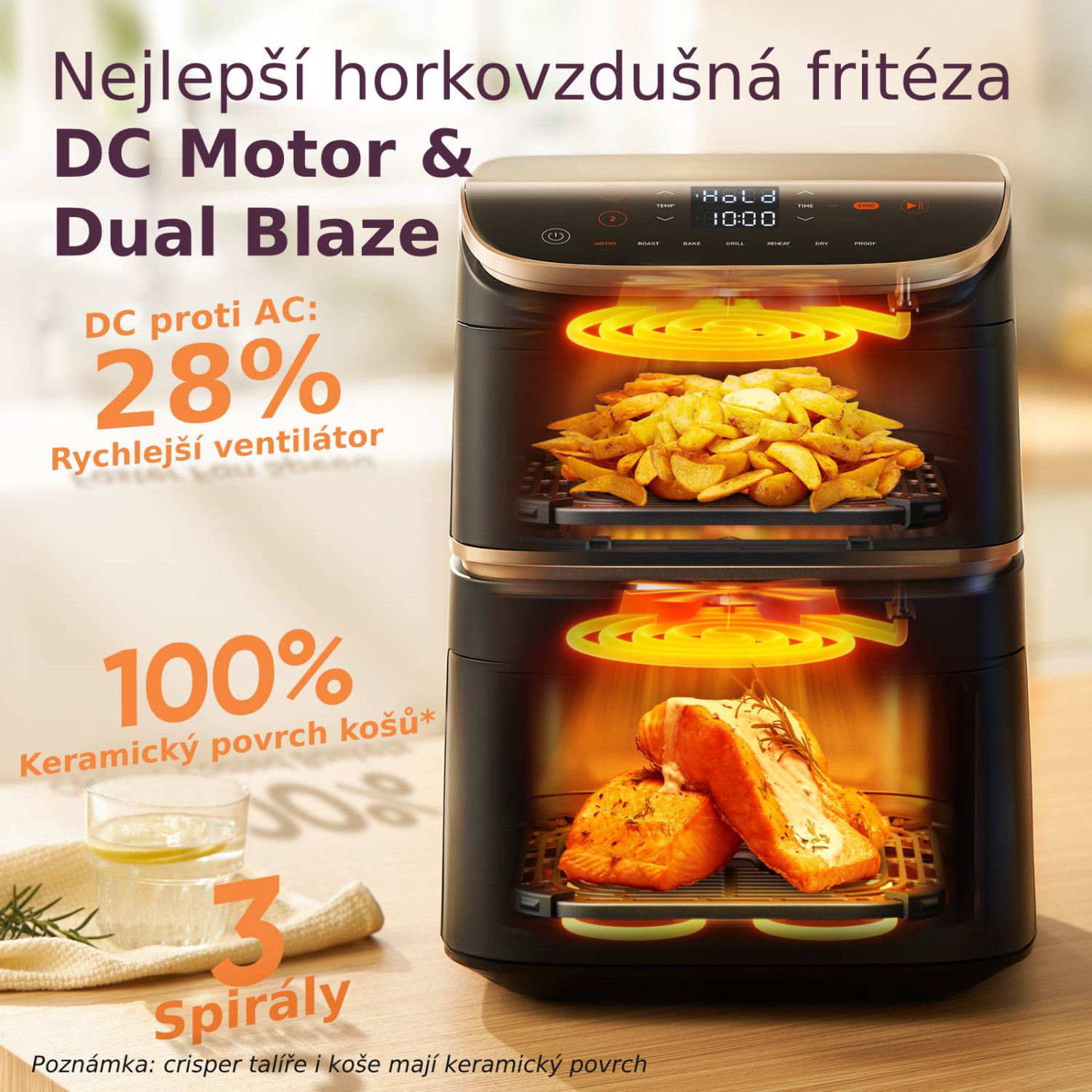 Technologie Dual Blaze s třemi topnými tělesy